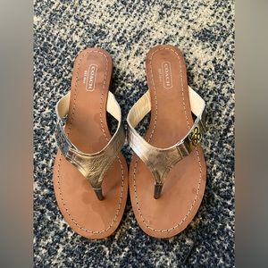 Coach Radiant Metallic Thong Sandals - Size 6.5